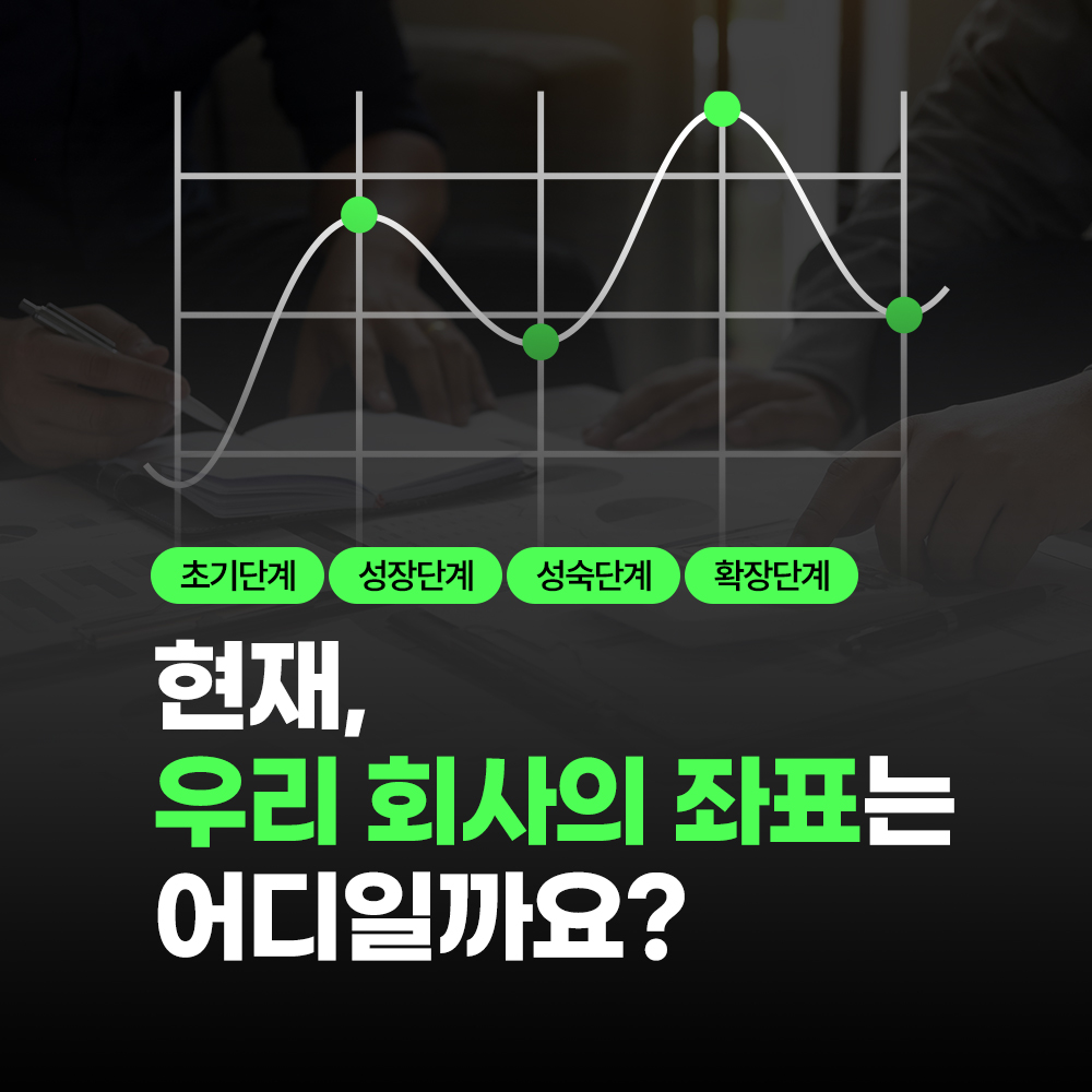 법인 초기단계, 성장단계, 성숙단계, 확장단계, 현재 우리 회사의 좌표는 어디일까요?